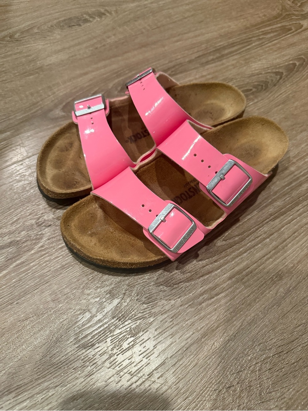 Birkenstock Pink Arizona Patent Leather Sandals
